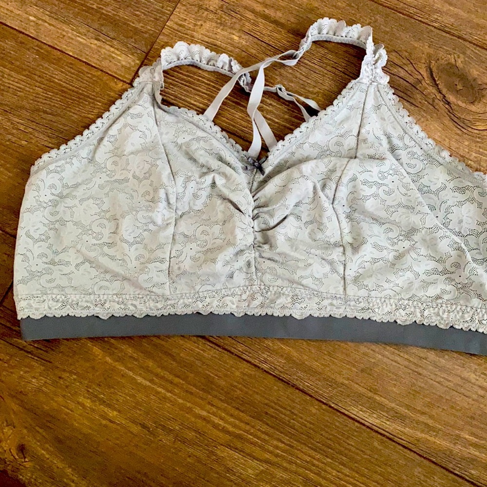 Grey bralette from Lane Bryant